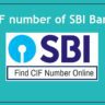 CIF number SBI - CIF number SBI bank