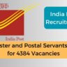 India Post GDS Recruitment 2023 Postmaster and Postal Servants - Apply for 4384 Vacancies