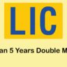 LIC Plan 5 Years Double Money - A Lucrative Investment Option